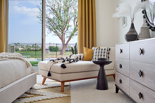 chaise lounger in bedroom